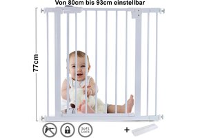 Traphek 80- 93cm - deur - wit - 77cm hoog