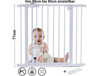 Traphek 80- 93cm - deur - wit - 77cm hoog