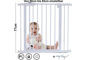 Traphek 80-93cm - Y-adapter - wit - 77cm hoog