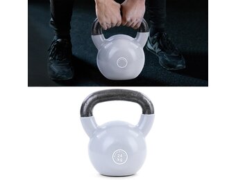 Kettlebell gietijzer 24kg - swing bar - grijs