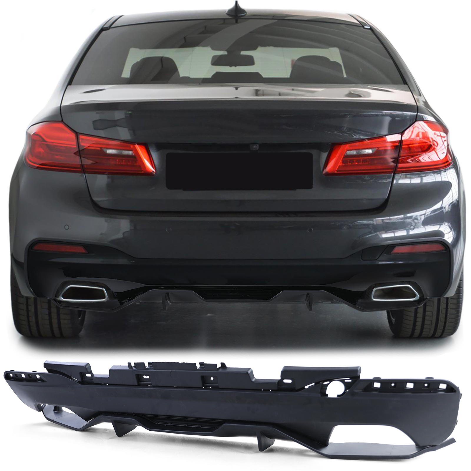 Achterdiffusor - BMW G30 G31 - Zwart mat - Prestatie uiterlijk
