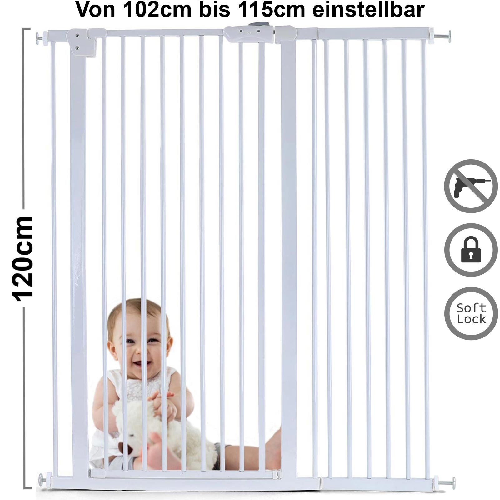 Traphek 102-115cm - wit - 120cm hoo