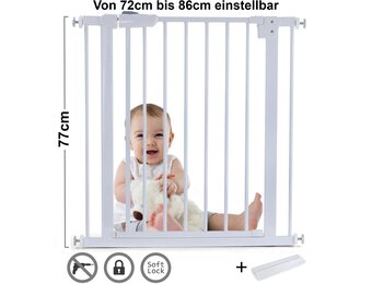 Traphek 72-86cm - deur - wit - 77cm hoog