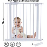 Traphek 72-86cm - deur - wit - 77cm hoog