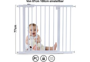 Traphek 87-100cm - verstelbaar - wit - 77cm hoog