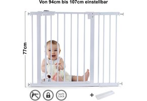 Traphek 94-107cm - incl. verlenging - wit - 77cm hoog