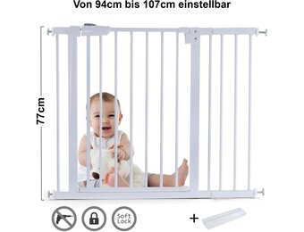 Traphek 94-107cm - incl. verlenging - wit - 77cm hoog