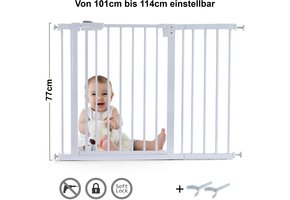 Traphek 101-114cm - Met Y-houder - Wit - 77cm hoog