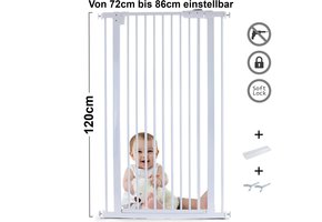 Traphek 72-86cm - wit - 120cm hoog