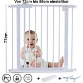 Traphek 72-86cm - metaal - wit - 77cm hoog