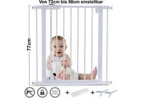 Traphek 72-86cm - metaal - wit - 77cm hoog