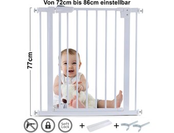 Traphek 72-86cm - metaal - wit - 77cm hoog