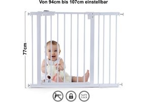 Traphek 94-107cm - verstelbaar - wit - 77cm hoog