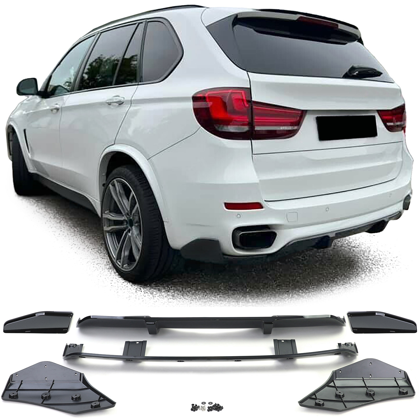 Achterdiffusor - BMW X5 F15 13-18 - zwarte glans - prestaties optiek