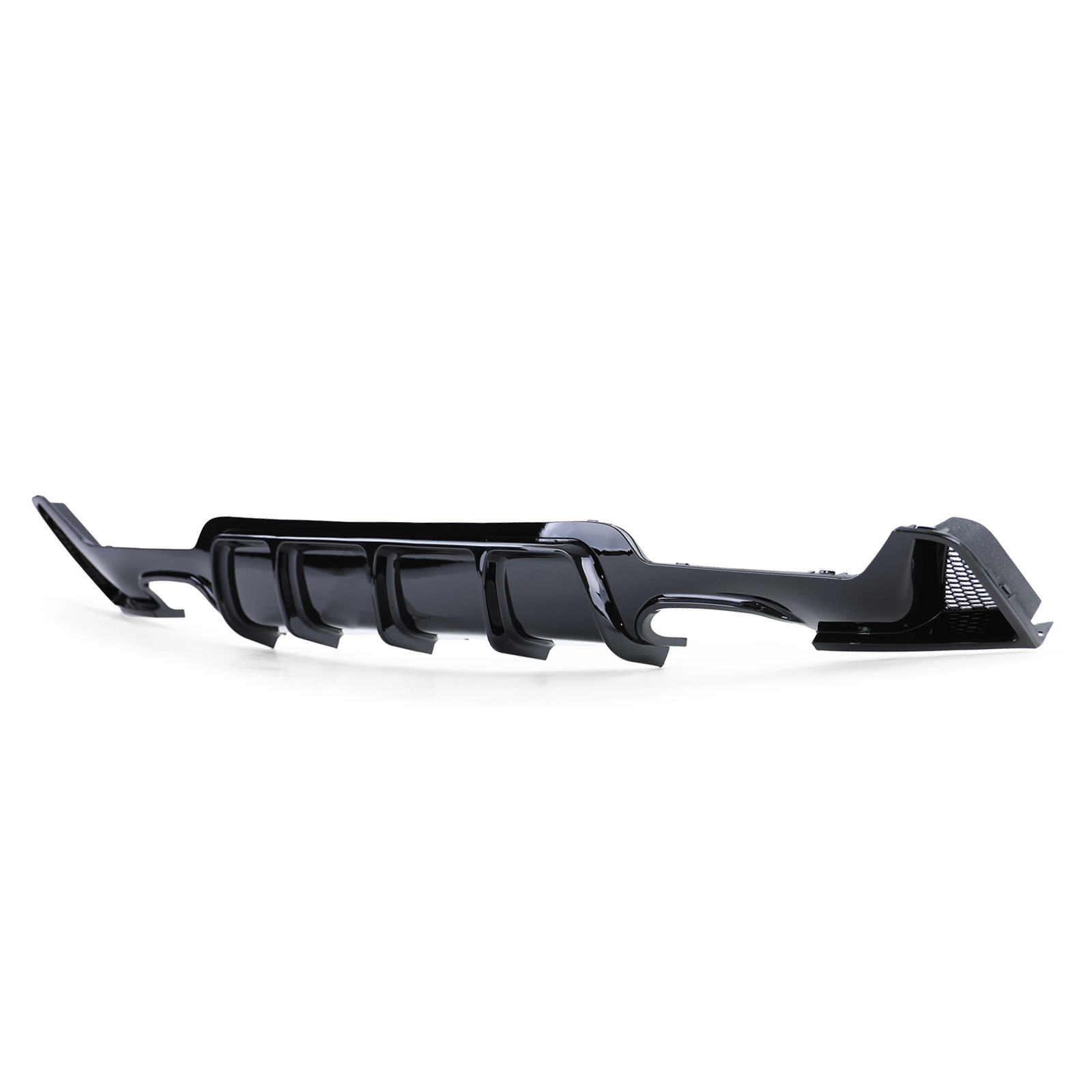Achterdiffusor - BMW 4 Serie F32 F33 F36 - Glans Zwart - Dubbele Pijp - 100% Passend