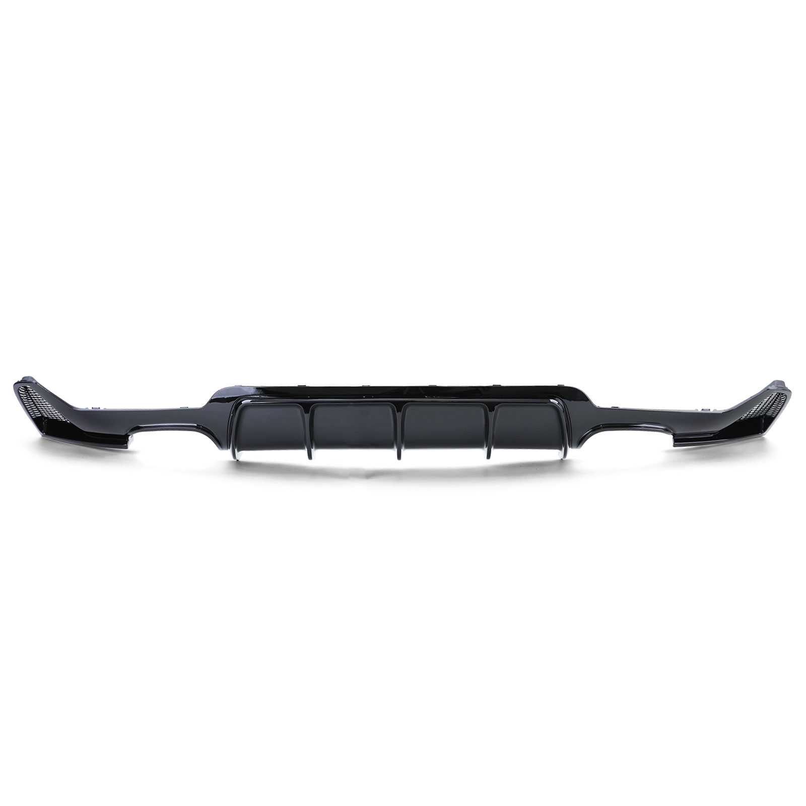 Achterdiffusor - BMW 4 Serie F32 F33 F36 - Glans Zwart - Dubbele Pijp - 100% Passend