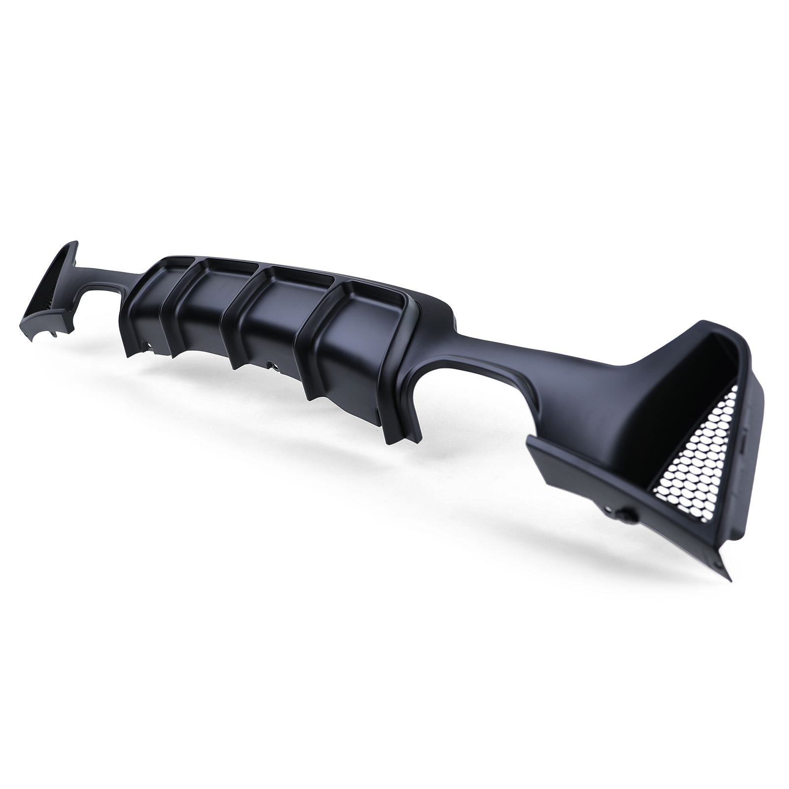 Achterdiffusor - BMW 4 Serie F32 F33 F36 - Zwart mat - Dubbele uitlaatuitsparing