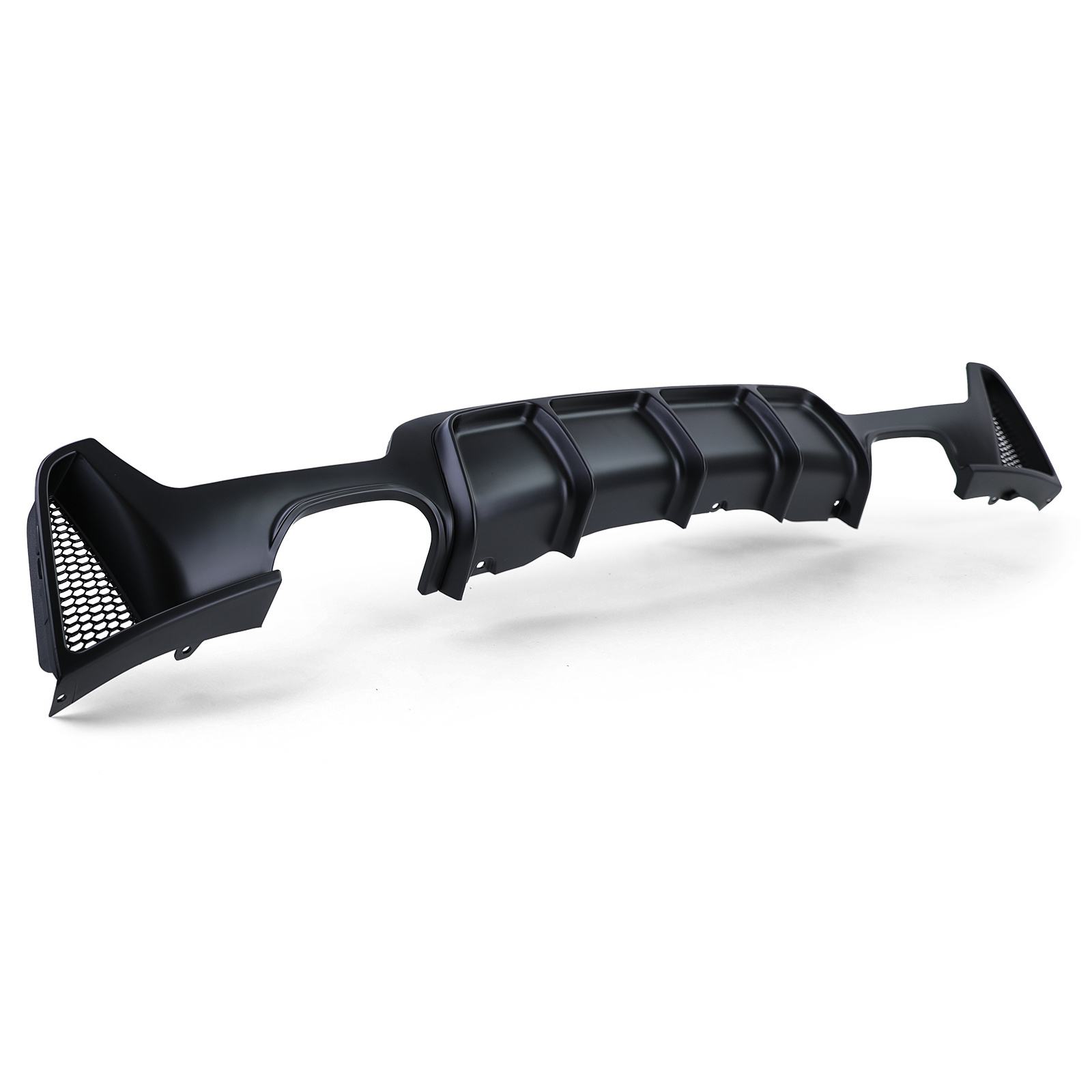Achterdiffusor - BMW 4 Serie F32 F33 F36 - Zwart mat - Dubbele uitlaatuitsparing