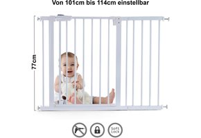 Traphek 101-114cm - verstelbaar - wit - 77cm hoog