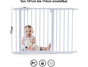 Traphek 101-114cm - verstelbaar - wit - 77cm hoog