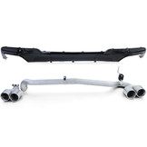 Achterdiffusor geschikt voor BMW F10 F11 520 525 528 530 - RVS - Sport optiek