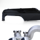 Achterdiffusor geschikt voor BMW F10 F11 520 525 528 530 - RVS - Sport optiek