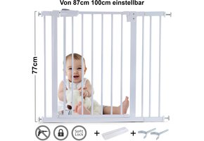 Traphek 87-100cm - metaal - wit - 77cm hoog