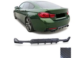 Achterdiffusor - BMW 4 Serie F32 F33 F36 - Carbon look - Dubbele pijp