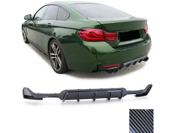 Achterdiffusor - BMW 4 Serie F32 F33 F36 - Carbon look - Dubbele pijp