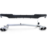 Achterdiffusor - BMW F10 F11 520-530 - Mat Zwart - RVS Uitlaatpijpen