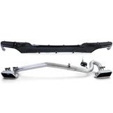 Achterdiffusor geschikt voor BMW F10 F11 520 525 530 - Glanzend zwart - RVS V8-uitlaatpijpen