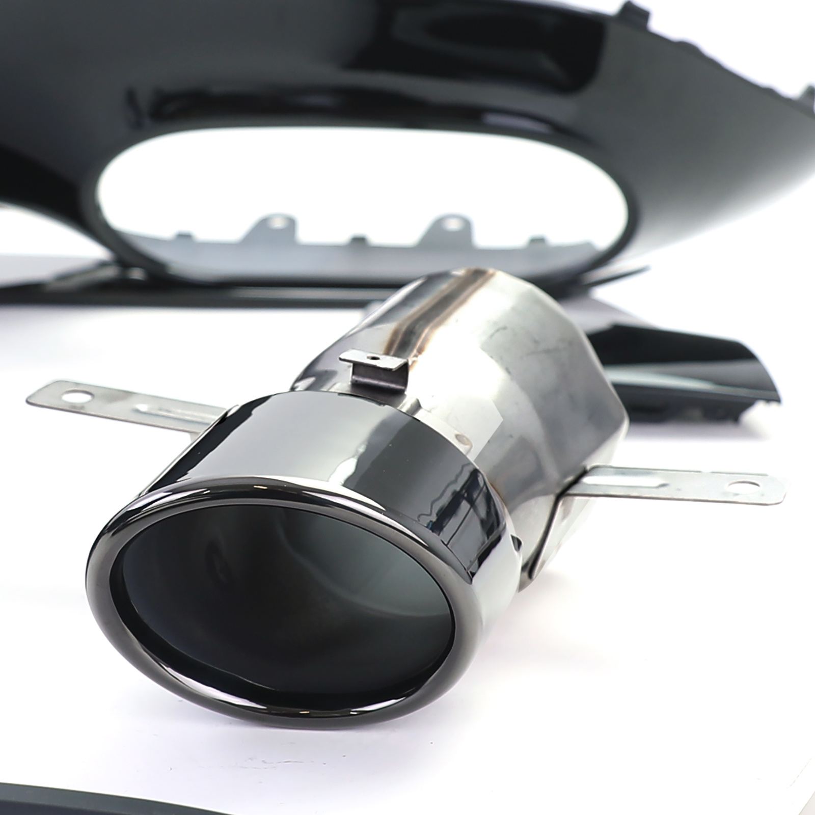 Achterdiffusor geschikt voor Mercedes A-klasse W177 - Sport optiek - Incl. uitlaatpijpen, zwart