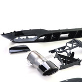 Achterdiffusor geschikt voor Mercedes A-klasse W177 - Sport optiek - Incl. uitlaatpijpen, zwart