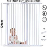 Traphek 102-115cm - metaal - wit - 120cm hoog