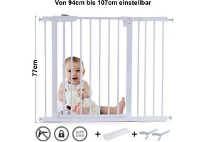 Traphek 94-107cm - Y houder - wit - 77cm hoog