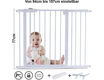 Traphek 94-107cm - Y houder - wit - 77cm hoog