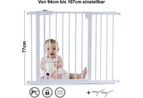 Traphek 94-107cm - met verlenging - wit - 77cm hoog