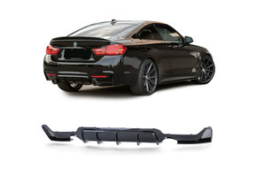 Achterdiffusor geschikt voor BMW 4 Serie F32 F33 F36 - Zwarte glans - 100% passend