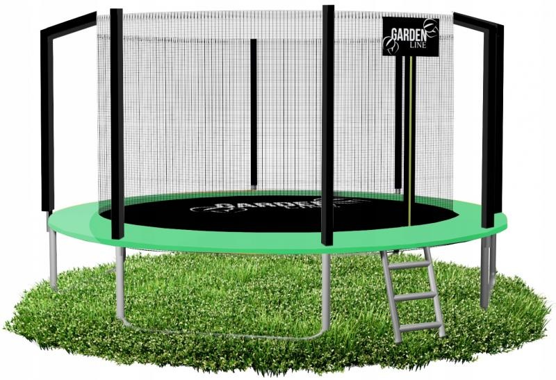 Gardenline  - trampoline - Ø374 cm - met veiligheidsnet - groen