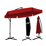 Gardenline - zweefparasol - met hoes - Ø 300x350 cm - rood
