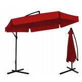 Gardenline - zweefparasol - met hoes - Ø 300x350 cm - rood