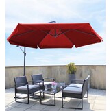 Gardenline - zweefparasol - met hoes - Ø 300x350 cm - rood