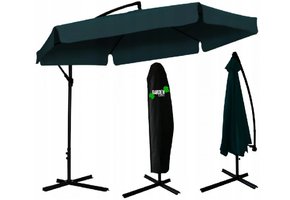 Gardenline - zweefparasol - met hoes - Ø 300x350 cm - groen