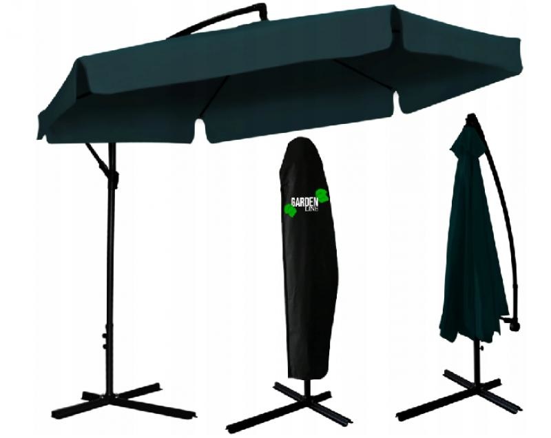 Gardenline - zweefparasol - met hoes - Ø 300x350 cm - groen