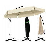 Gardenline - zweefparasol - met hoes - Ø 300x350 cm - beige