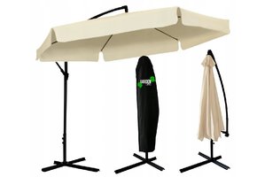 Gardenline - zweefparasol - met hoes - Ø 300x350 cm - beige