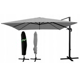 Gardenline - zweefparasol - met hoes - 300x300 cm - grijs