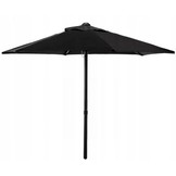 Gardenline - tuinset - met parasol - opklapbare stoelen - zwart