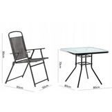 Gardenline - tuinset - met parasol - opklapbare stoelen - grijs