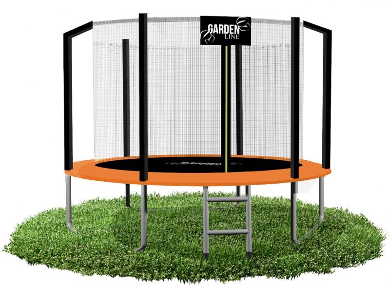 Gardenline - trampoline - Ø312 cm - met veiligheidsnet - oranje